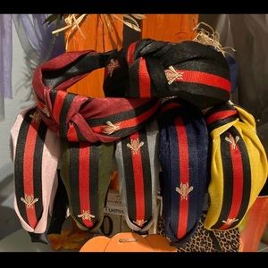 One pink & one gray bee headband